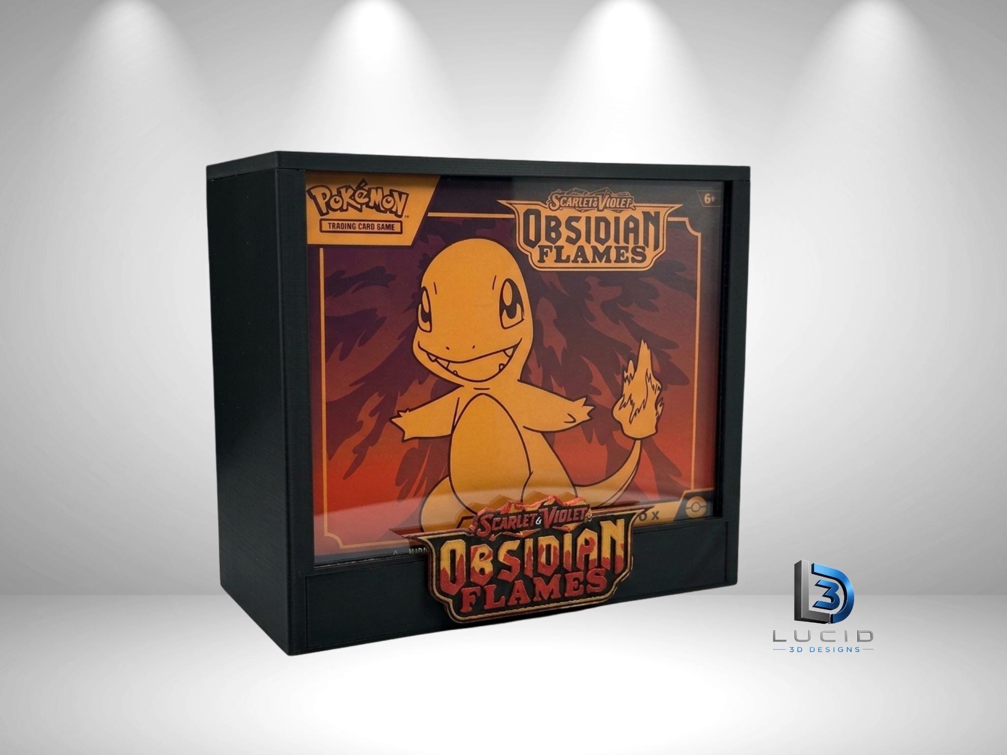 Pokemon Obsidian Flames Elite Trainer Box Display Case | 3D Printed PLA | Magnetic Lid | Acrylic Front | ETB - image 1